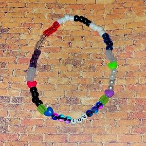 90s Trend glow in dark charm necklace Oil spill